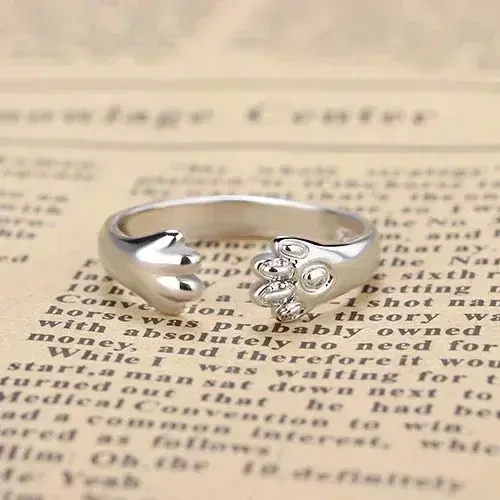 Newest Women Vintage Style Jewelry Girls Lovely Party Ring Fashion Small Hand 925 Sterling Silver Needle Finger Rings Lover Gift