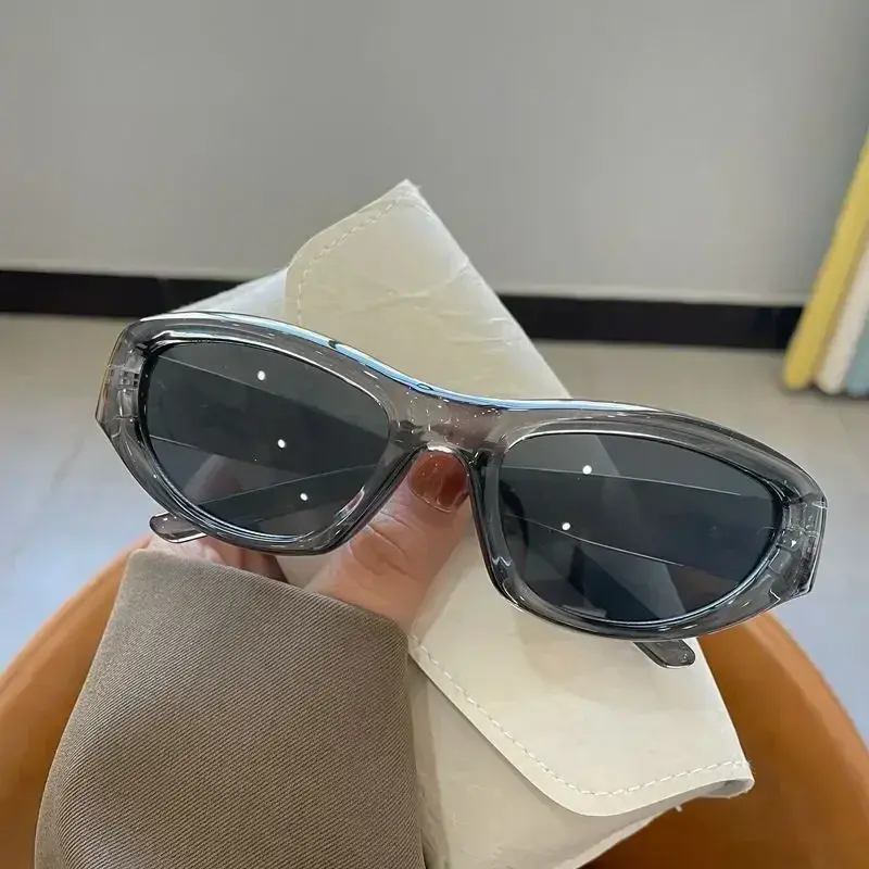 Popular Women's Sunglasses 2024 Punk Sunglasses Unique Oval Sun Glasses Men Goggle Shades Mirror Colorful Y2K Eyewear