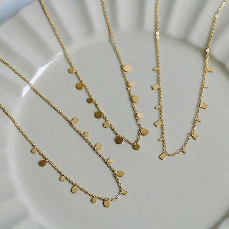 316L Simple Stainless Steel Round Small Hanging Piece Necklace Titanium Steel Jewelry Wholesale Necklaces for Women