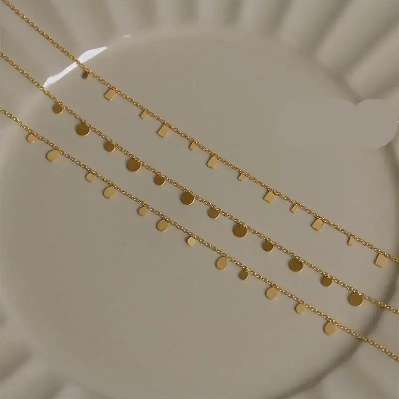 316L Simple Stainless Steel Round Small Hanging Piece Necklace Titanium Steel Jewelry Wholesale Necklaces for Women