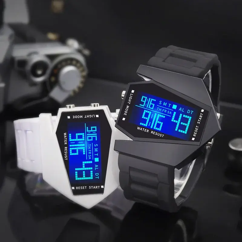 New Creative Digital Watches for Kids Luminous Wateproof Silicone Strap Sports Watch Multifunction Alarm Clock Sports Watch
