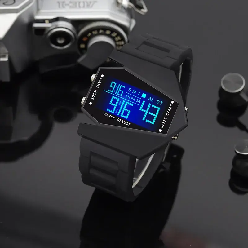 New Creative Digital Watches for Kids Luminous Wateproof Silicone Strap Sports Watch Multifunction Alarm Clock Sports Watch