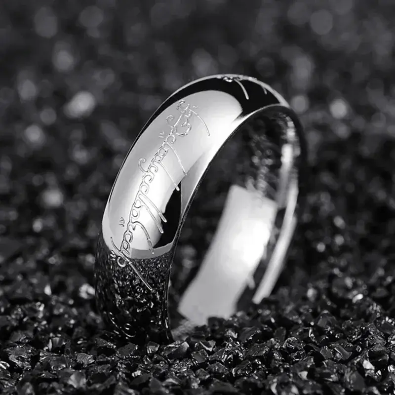 2024 Trendy Stainless Steel Laser Engraving Exquisite Couples Wedding Rings for Men and Women Fashion Movie Jewelry Gifts