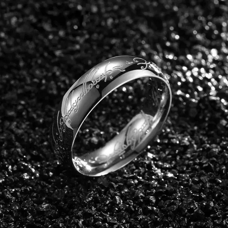 2024 Trendy Stainless Steel Laser Engraving Exquisite Couples Wedding Rings for Men and Women Fashion Movie Jewelry Gifts