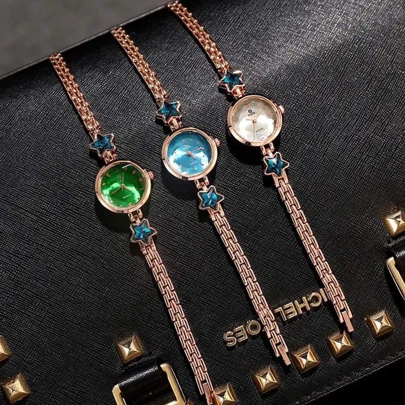 Blue Lucky Star Ladies Watch Korea Style Female Students Wristwatches Fashion Women Elegant Bracelet Relojes Mujer