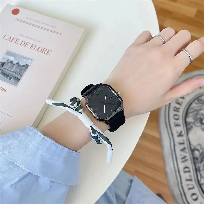 2025 New Fashion Watch Simple Square Dial PU Leather Quartz Men Business Watch Wristwatch for Men Clock for Women Montre Homme