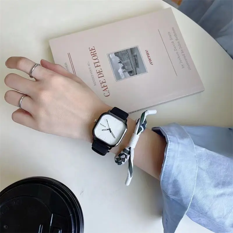 2025 New Fashion Watch Simple Square Dial PU Leather Quartz Men Business Watch Wristwatch for Men Clock for Women Montre Homme