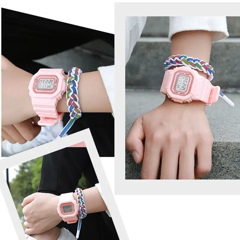 New Sports Watch Boys Girls Student LED Electronic Watch Colorful Men Women Square Digital Watches Waterproof Rubber Clock