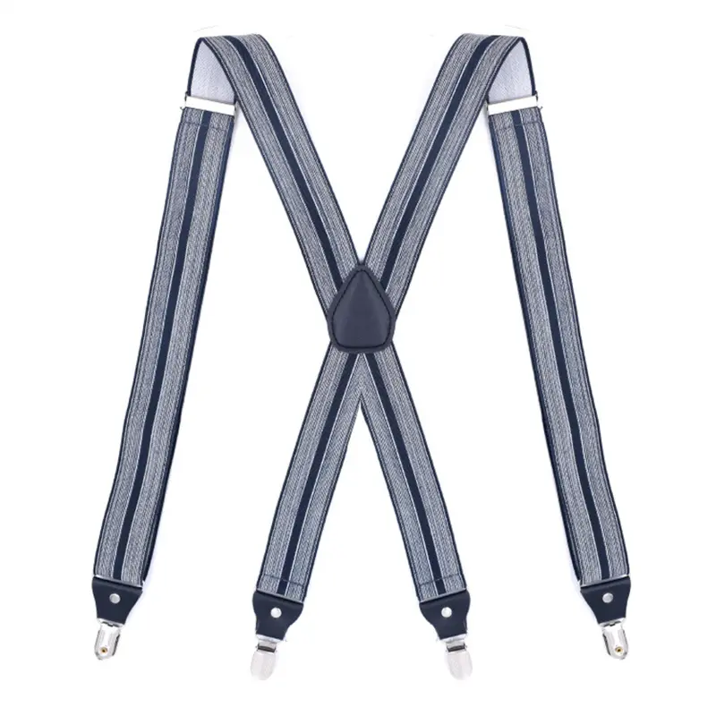 Men Suspenders High Elastic Adjustable 4 Strong Clips Suspender Heavy Duty X Back Trousers Braces Pants Holder Wedding Wear