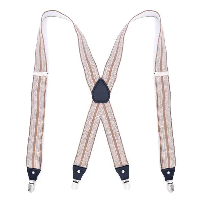 Men Suspenders High Elastic Adjustable 4 Strong Clips Suspender Heavy Duty X Back Trousers Braces Pants Holder Wedding Wear