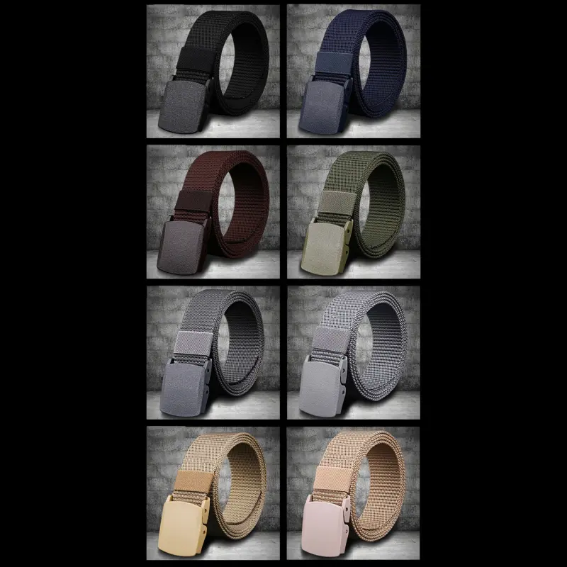 Men's Belt Casual Lightweight Breathable Outdoor Automatic Buckle Training Security Check Male's Canvas Belts