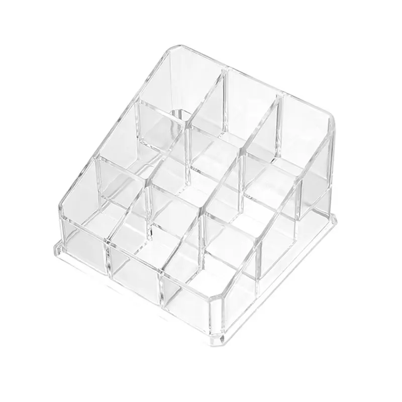 Transparent Multi-grid Lipstick Holder Women Makeup Organizer Storage Box Lipstick Display Cosmetic Jewelry Organizer Box