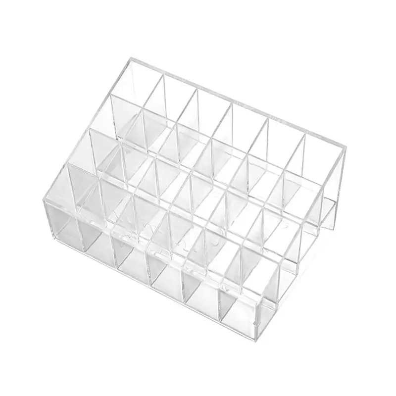 Transparent Multi-grid Lipstick Holder Women Makeup Organizer Storage Box Lipstick Display Cosmetic Jewelry Organizer Box
