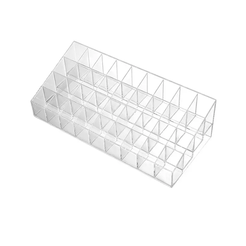 Transparent Multi-grid Lipstick Holder Women Makeup Organizer Storage Box Lipstick Display Cosmetic Jewelry Organizer Box