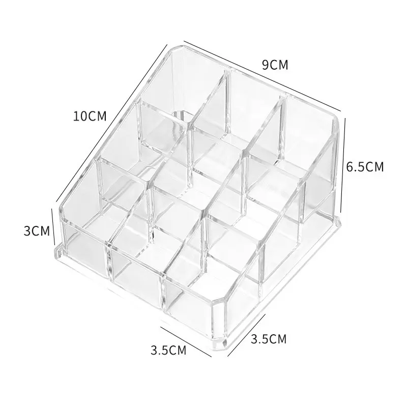 Transparent Multi-grid Lipstick Holder Women Makeup Organizer Storage Box Lipstick Display Cosmetic Jewelry Organizer Box