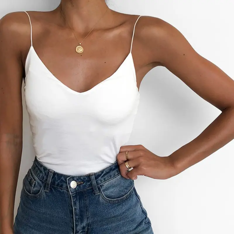 2023 Summer Sexy Women Thin Wild Solid Camis Vest Tank Tops Female Strap Basic Tops Slim Sleeveless Camisole
