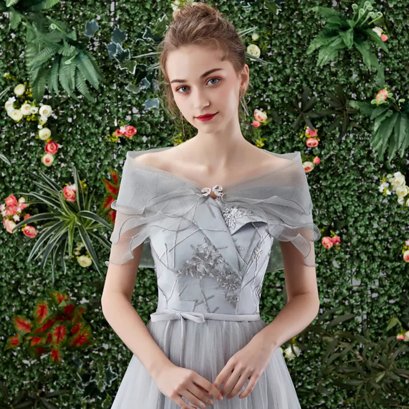 Women Vintage Layered Gauze Shawl Wrap Shrug Rhinestone Buckle Front Wedding Dress Cover Up Sexy Off Shoulder Ruffles Bolero New
