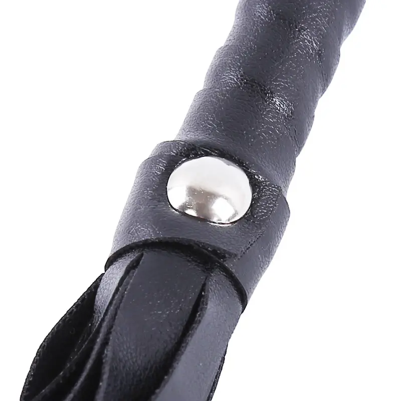 1PC PU Leather Horsewhip Riding Sports Equipment Anti-Slippery Handle Black Horse Whip Riding Horse Supplies