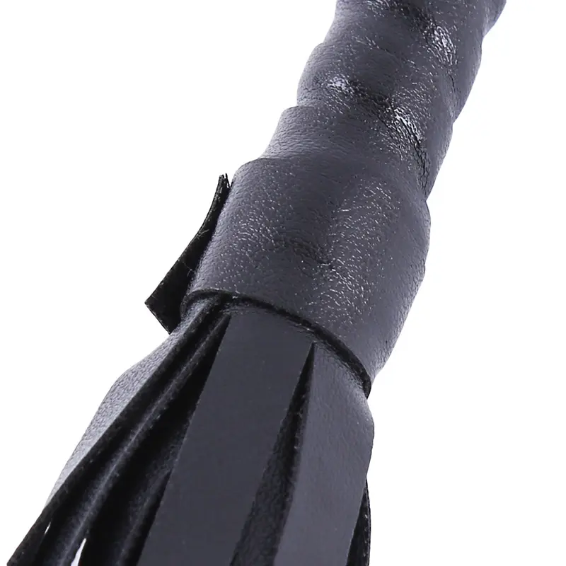1PC PU Leather Horsewhip Riding Sports Equipment Anti-Slippery Handle Black Horse Whip Riding Horse Supplies