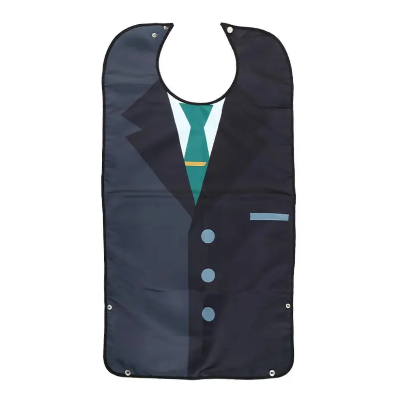 Waterproof Adult Bibs Eating Washable Apron Reusable Clothing Protector with Crumb Catcher For Elderly Men Women Senior