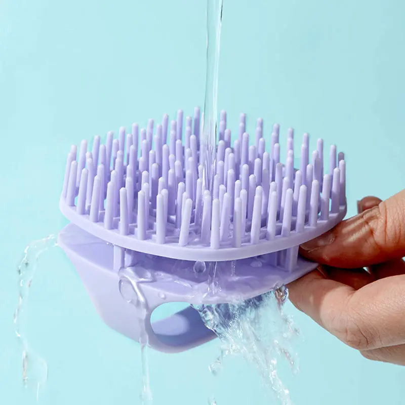 Silicone Household Hair Brush Scalp Cleaning Massage Brushes Dry and Wet Dual-use Handheld Hair Brush