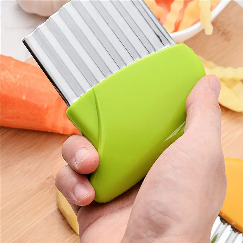 Potato Cutter Chip French Fry Maker Stainless Steel Wavy Knife French Fries Chopper Knife Chopper French Fry Kitchen Tools