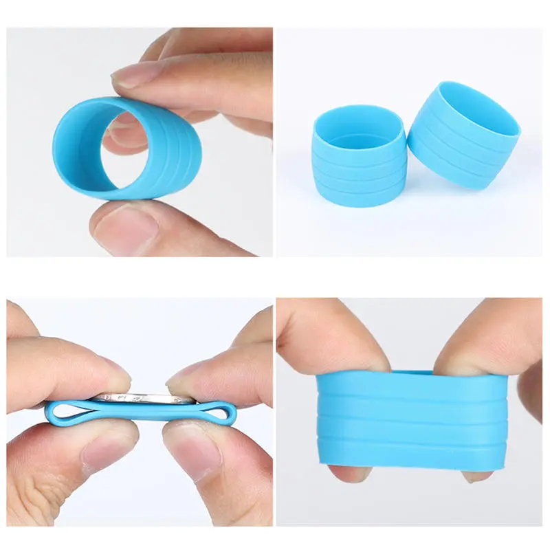 Silicone Cycling Handlebar Tape Fixing Sleeve Ring Anti-skip Waterproof Plug Protective Cover Bike Rubber Road Hand