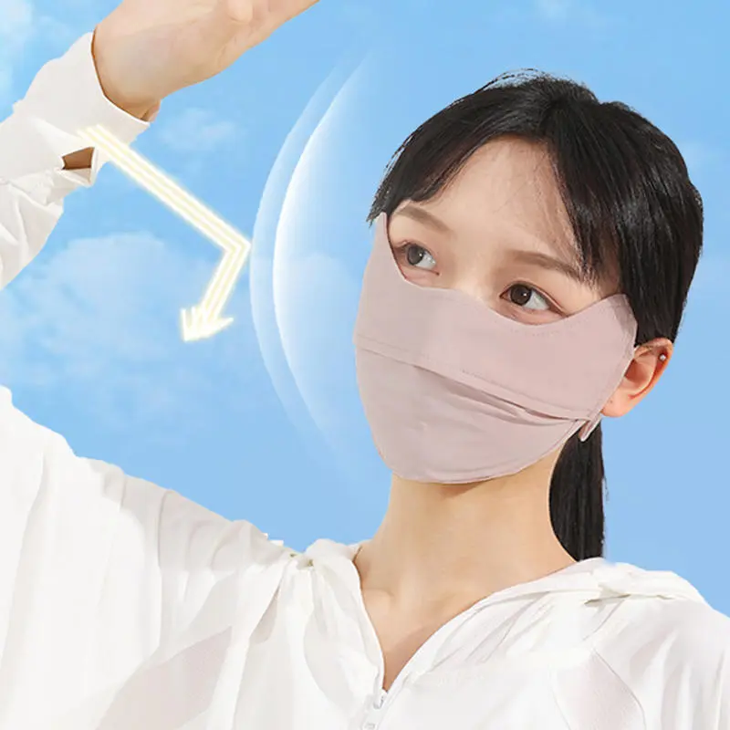Sunblock UV Protection Eye Angle Breathable Face Mask Men And Women Summer Thin Outdoor Dustproof Mask For Unisex