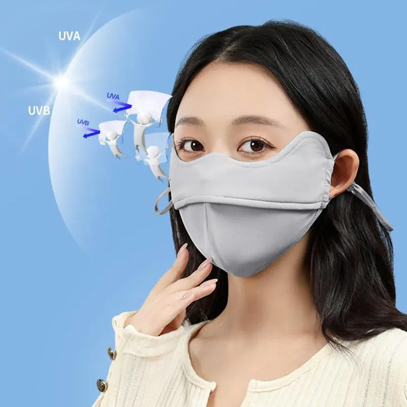 Sunblock UV Protection Eye Angle Breathable Face Mask Men And Women Summer Thin Outdoor Dustproof Mask For Unisex