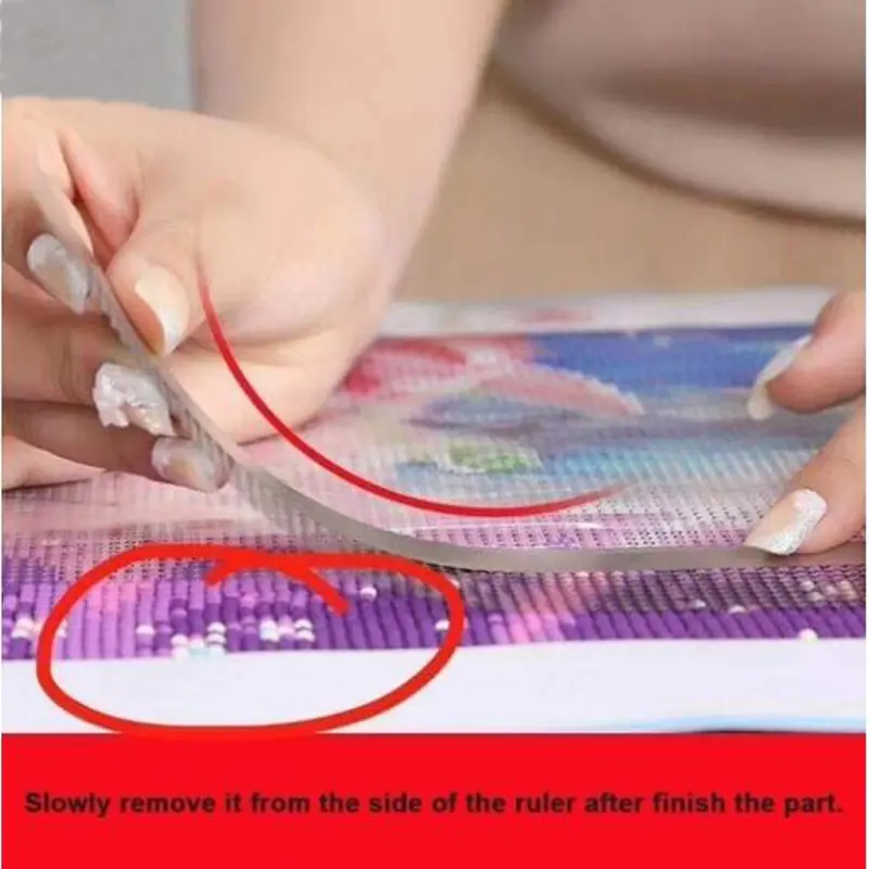 Diamond Draw Mesh Ruler Mold Stainless Steel Rulers Nano Dot Pen Adhesive Drill Ruler Cross Stitch Household Professional Tool