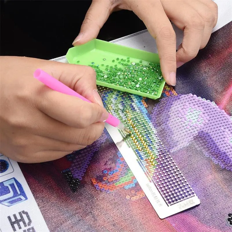 Diamond Draw Mesh Ruler Mold Stainless Steel Rulers Nano Dot Pen Adhesive Drill Ruler Cross Stitch Household Professional Tool