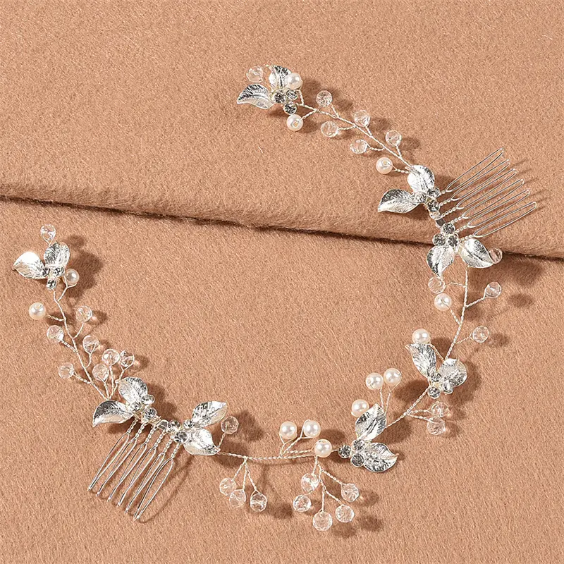 Women Flower Comb Headwear Wedding Hair Accessories Fashion Shaped  Bride Insert Hair Clip Jewelry Fashion Headwears