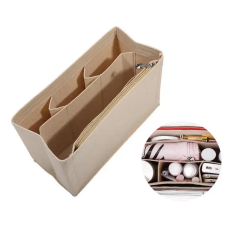Practical Felt Insert Liner Purse Organiser Pouch Handbag Tote Bag Internal Multi Layer Pocket Partition