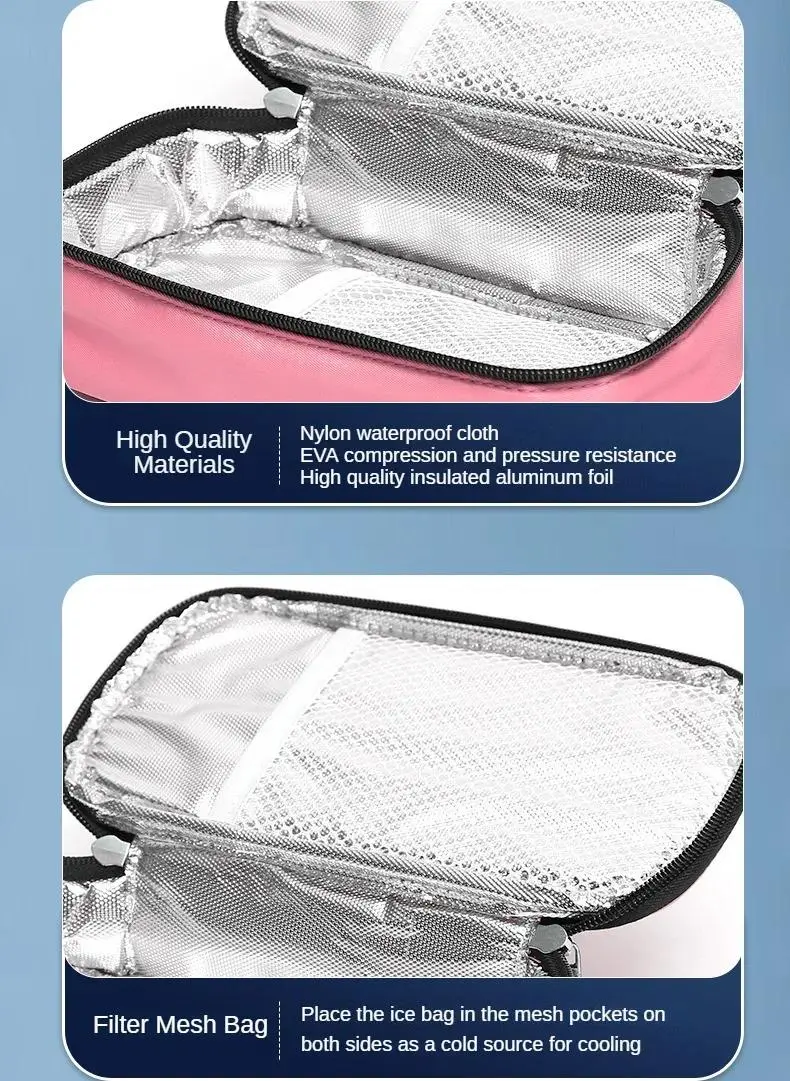 2025 New Practical Cooling Bag Portable Diabetic Pocket Pill Protector Waterproof Thermal Insulated medical Cooler without Gel