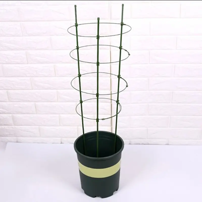 45cm Climbing Vine Rack Plant Potted Support Frame Plastic Coated Steel Flower Vegetables Decorative Trellis Bracket 1Pc