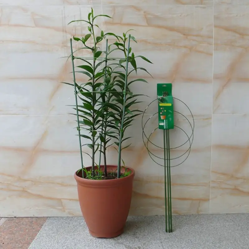 45cm Climbing Vine Rack Plant Potted Support Frame Plastic Coated Steel Flower Vegetables Decorative Trellis Bracket 1Pc