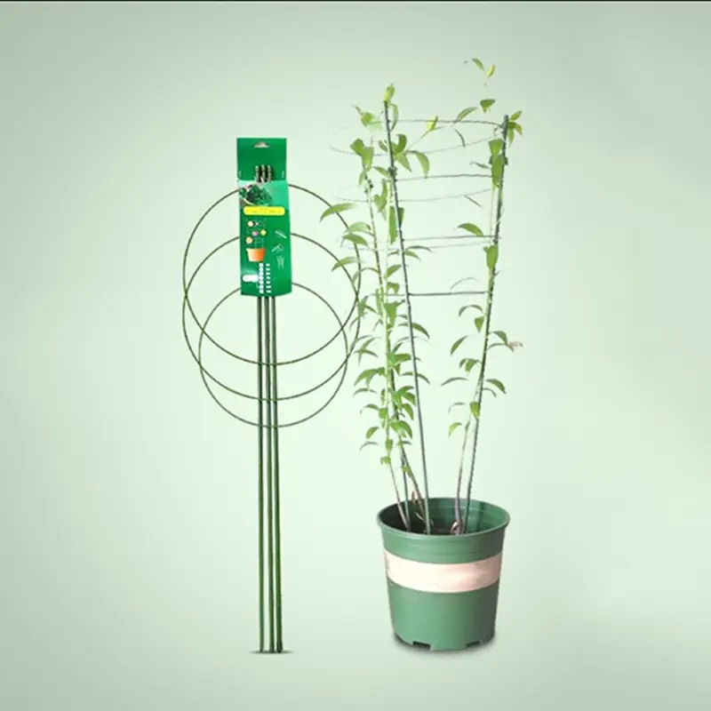 45cm Climbing Vine Rack Plant Potted Support Frame Plastic Coated Steel Flower Vegetables Decorative Trellis Bracket 1Pc
