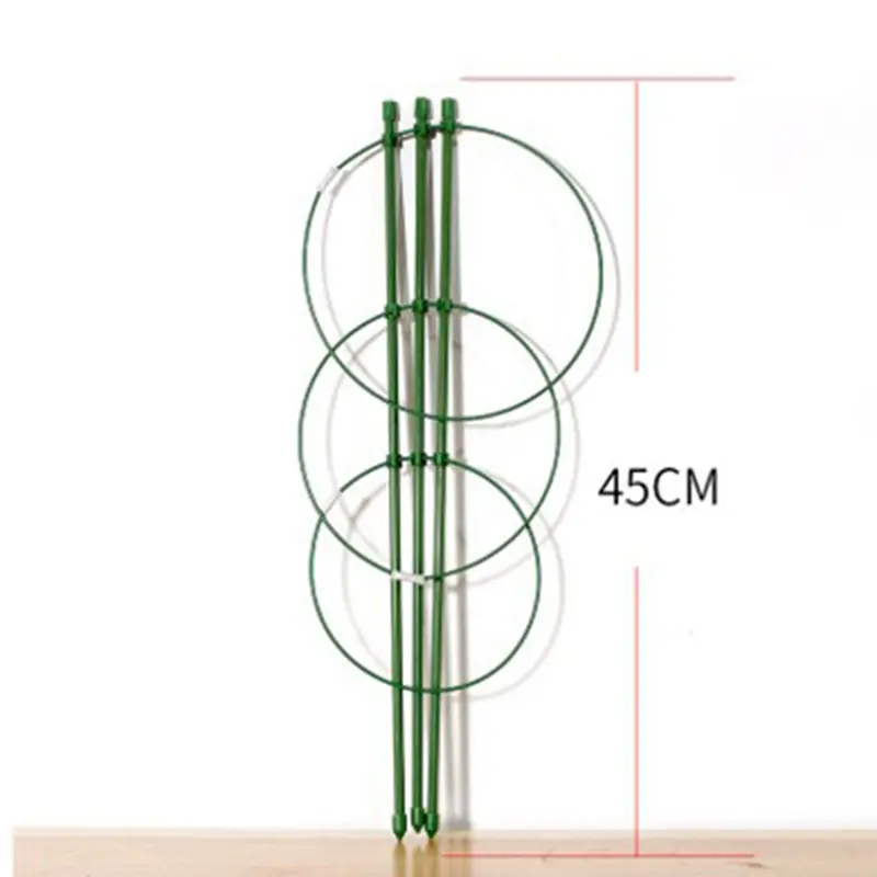 45cm Climbing Vine Rack Plant Potted Support Frame Plastic Coated Steel Flower Vegetables Decorative Trellis Bracket 1Pc