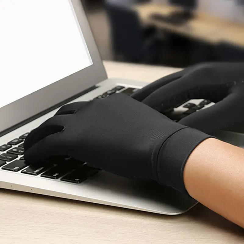 Mens Gloves Copper Fiber Spandex Touch Screen Running Sports Winter Warm Cycling Full Finger
