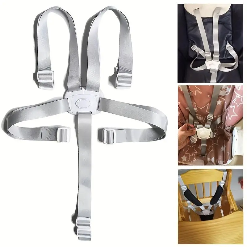 Universal Baby Safety Belt 3/5 Point Harness Dining Feeding Chair Belts Protection Lunch Seat Car Sleeping Fixed