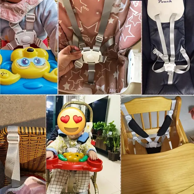 Universal Baby Safety Belt 3/5 Point Harness Dining Feeding Chair Belts Protection Lunch Seat Car Sleeping Fixed