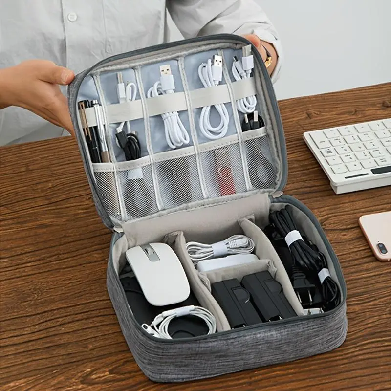 Cable Storage Bag Waterproof Digital Electronic Organizer Portable USB Data Line Charger Plug Travel