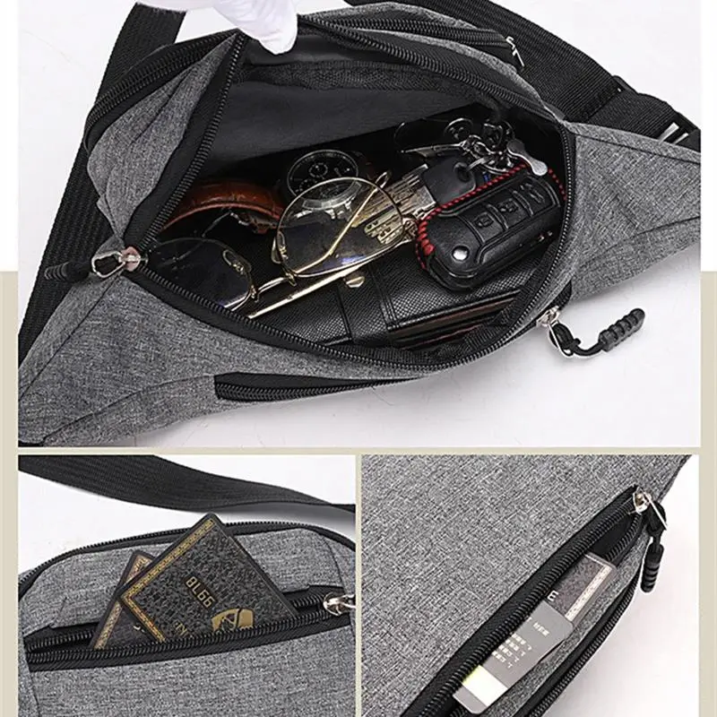 Men's Breast Package Waterproof Outdoor Sports Bag Canvas Pouch Korean-style Waist Fanny Crossbody Male Banana