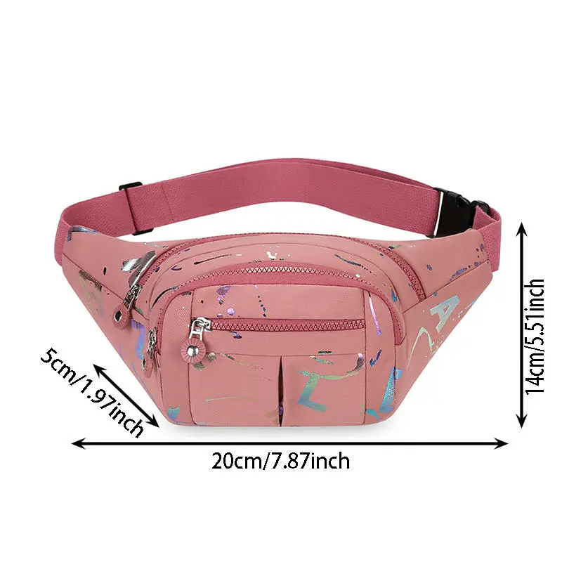2025 New Multiple Compartments Women Sport Waist Bags Multifuntional Running Chest Waterproof Hot Stamping Letters