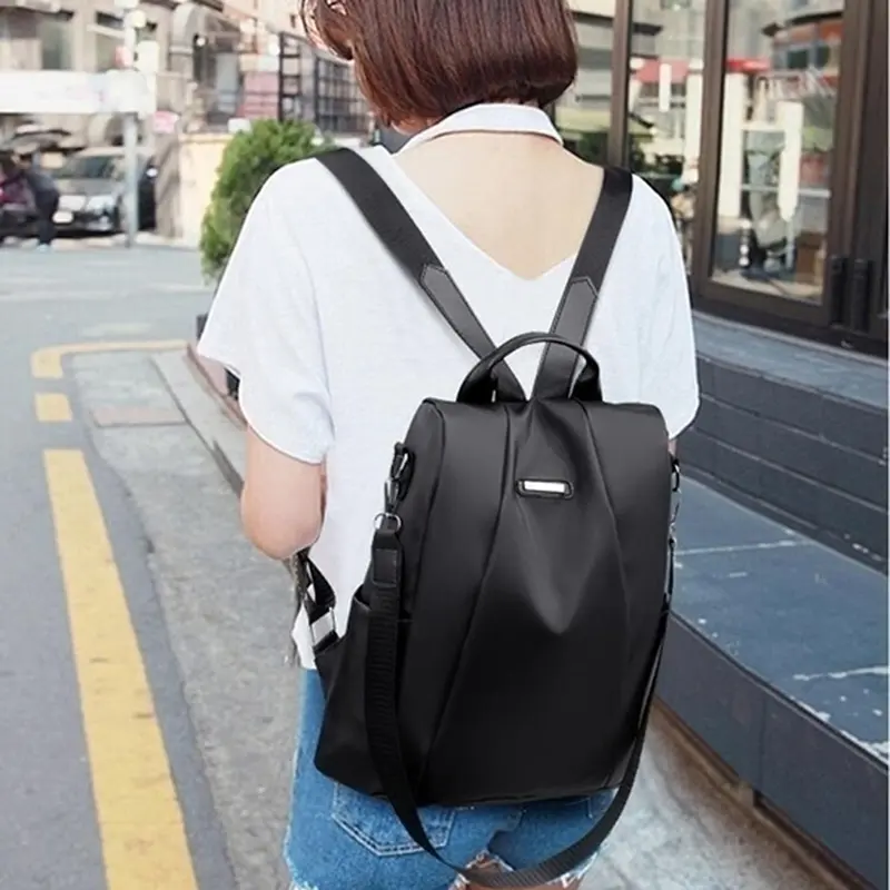 2023 Hot Women's Backpack Casual Nylon Solid Color School Bag Fashion Detachable Shoulder Strap Shoulder Bag
