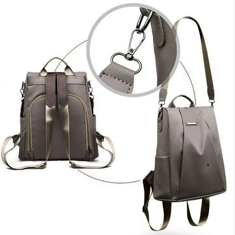 2023 Hot Women's Backpack Casual Nylon Solid Color School Bag Fashion Detachable Shoulder Strap Shoulder Bag