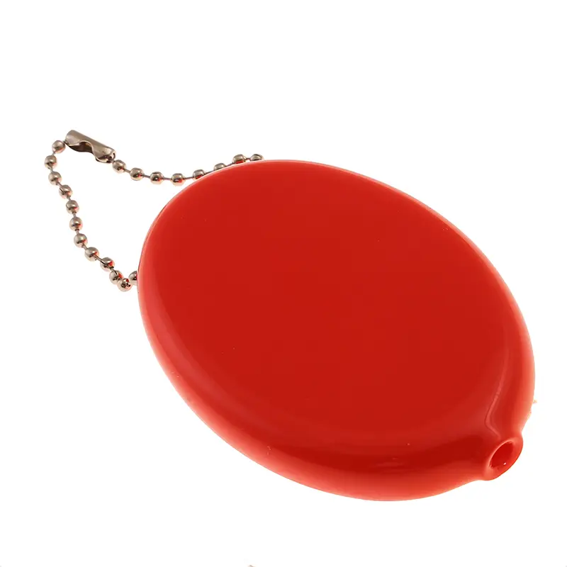 Small Oval Coin Purse Holds Change Mini Holders with Chain for Men Women