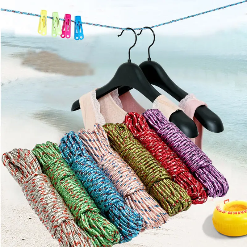 2025 New Nylon Anti Slip Windproof Clothesline 9 Meters Outdoor Drying Blanket Multifunctional Camping Rope Hiking