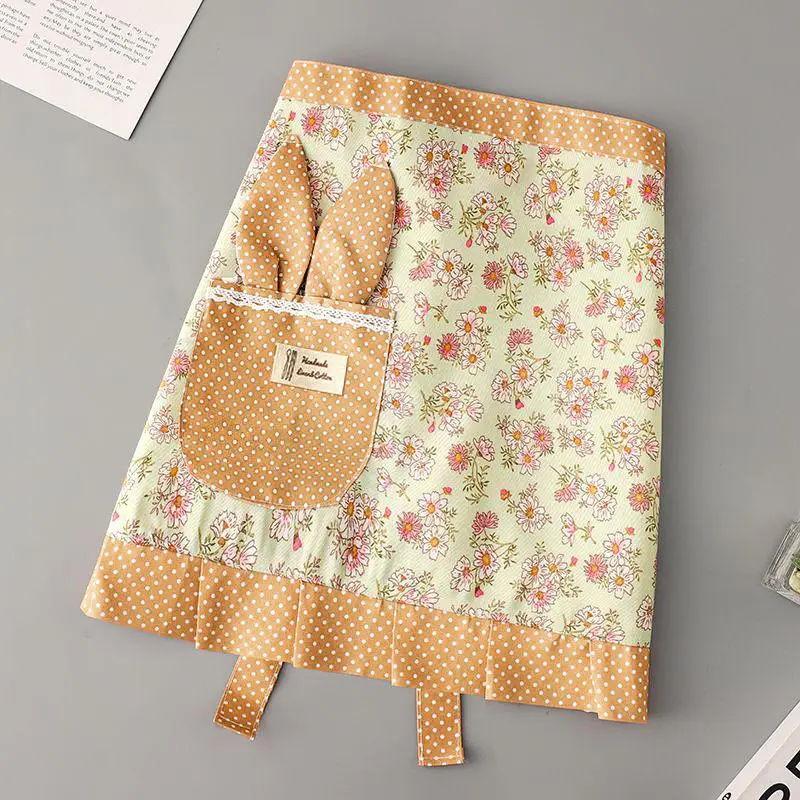 2025 Household Work Clothes Canvas Flower Half-length Apron Female Kitchen  Anti-fouling Wear-resistant Cooking Half-waist