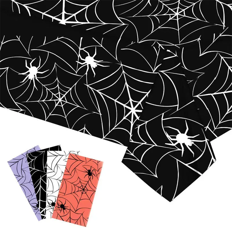 2025 Halloween Decorations Disposable PEVA Tablecloth | Party Supplies for Table Backdrop Banner